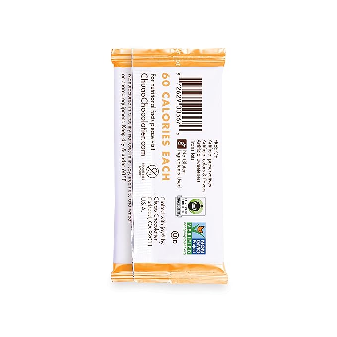 Chuao Chocolatier Totally Tangy Mango Dark Chocolate Mini Bars 100 Count Gourmet Chocolate No Preservatives