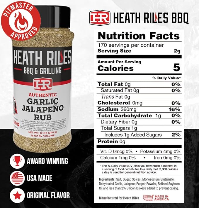 Heath Riles BBQ Bundle - Chicken Injection &amp Brine Garlic Jalapeño BBQ Seasoning Rub Cajun Creole Garlic Butter Rub Seasoning and Brown Sugar Honey Habanero BBQ Glaze