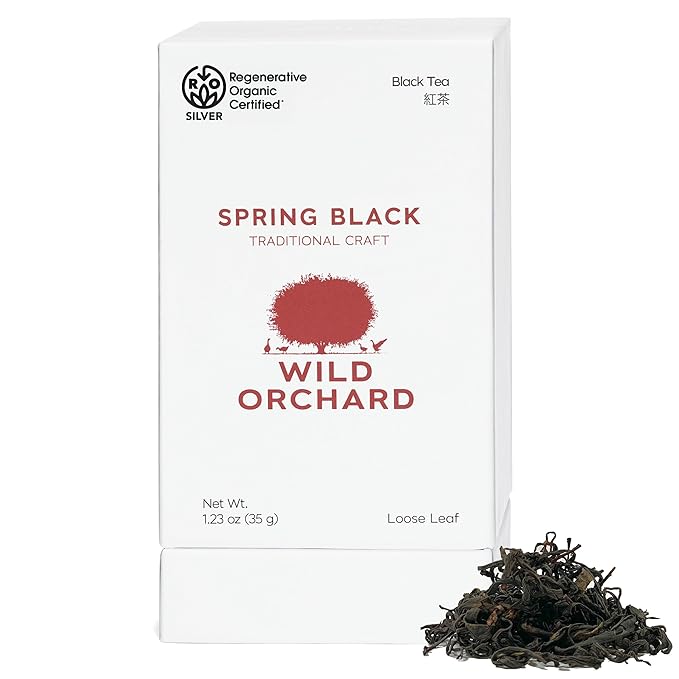 Wild Orchard Premium Grade Black Tea - 100% Regenerative Organic Certified - Pure Loose Leaf Black Tea - Sustainably &amp Regeneratively Cultivated on Jeju Island in South Korea