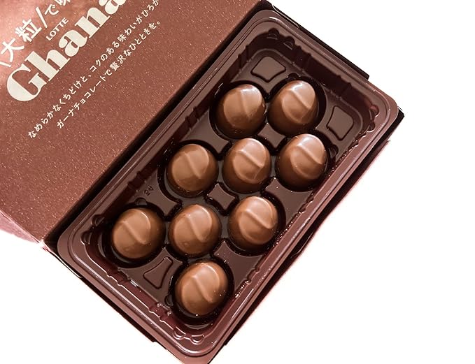 Lotte Large Ghana Chocolate with Large Pieces 9 pieces (Pack of 2) Otsubu de Ajiwau Chocolate Sweets Snack MADE IN JAPAN