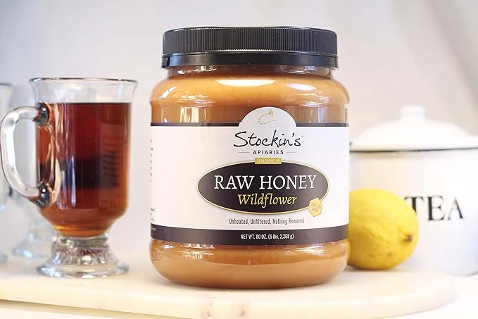 Stockin's Apiaries Raw Wildflower Honey In Bulk Unheated Unfiltered &amp Nutritious 80 Oz.