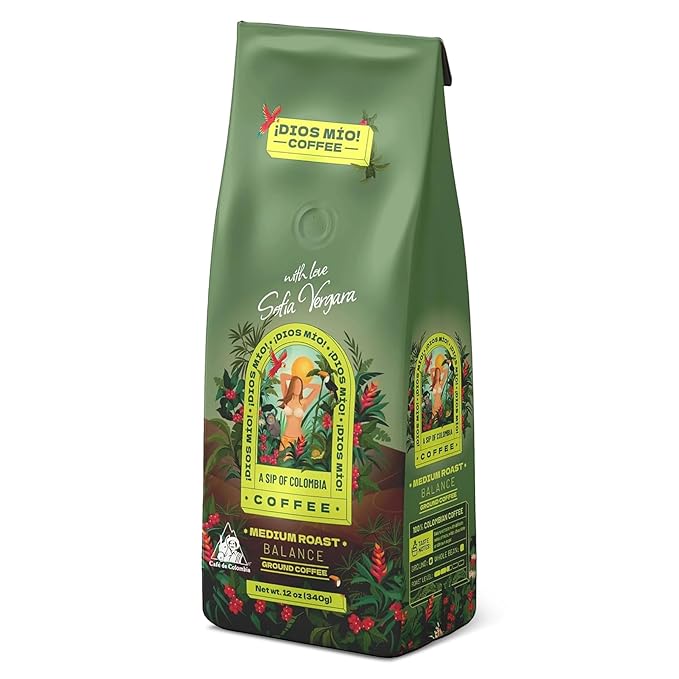 Dios Mio Coffee by Sofia Vergara Mixed Roast Ground Premium Colombian Coffee 12 Ounce Bag (Pack of 3)