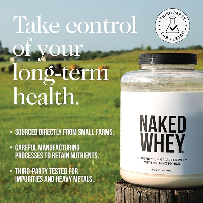 NAKED Whey Isolate Protein Powder (28 Servings) Collagen Peptides Protein Powder 20oz (60 Servings) – Grass-Fed Zero Carb Unflavored Non-GMO Gluten Free Keto Paleo Friendly
