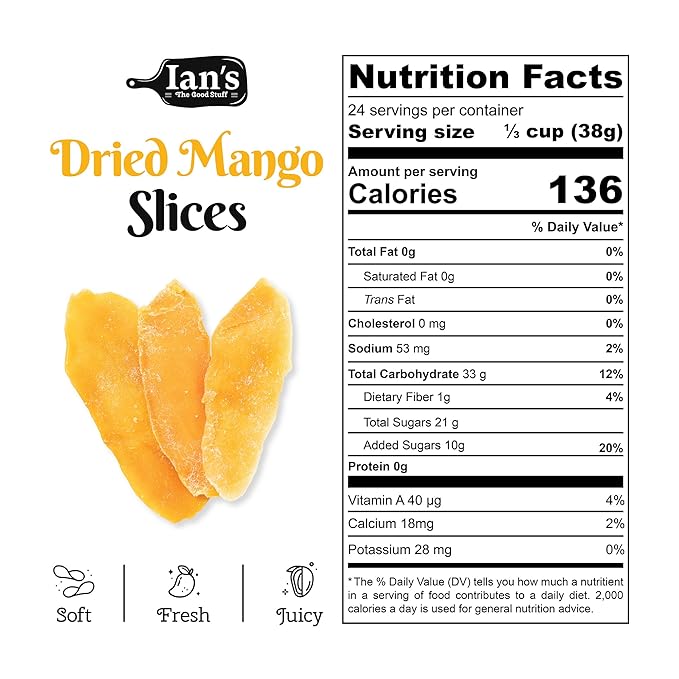 Dried Mango 2lbs - Family Size Delicious Texture Soft &amp Juicy Low Sugar Added Dried Mango - Naturally Ripened Mangos Dried Fruits