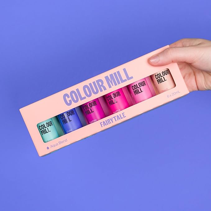 Colour Mill Fairytale Pack Aqua Blend Water-Based Food Coloring 20 Milliliters Each of 6 Colors: Candy Hot Pink Fuchsia Peach Tiffany and Violet