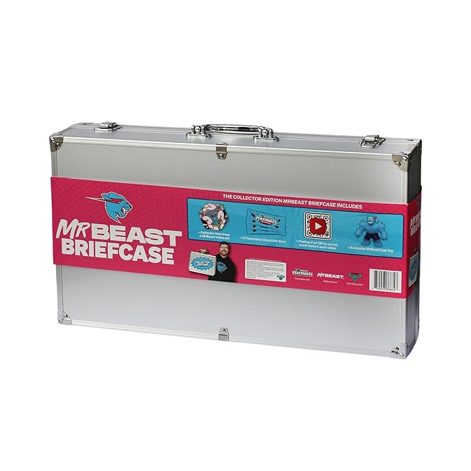 Feastables MrBeast Collector Edition Briefcase with Feastables Chocolate and Beast Lab Toy 6 Pieces