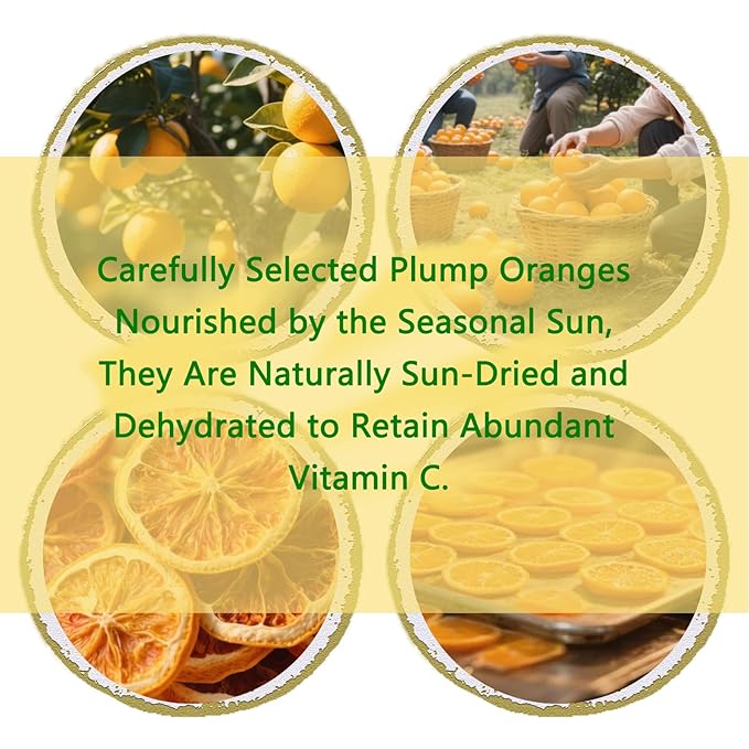 Dried Dehydrated Orange Slices Dried Oranges for Cocktails Decoration Christmas Tree Crafts Sugar Free Fruit Slices Fruit Tea 350g
