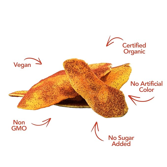Earthside Farms - Dried Organic Mangoes Lime Kick Dried Mangoes Sweet and Spicy Gluten Free No Sugar Added Non GMO Organic Vegan Snack Naturally Sweet and Flavorful (2.8oz 6 pack)