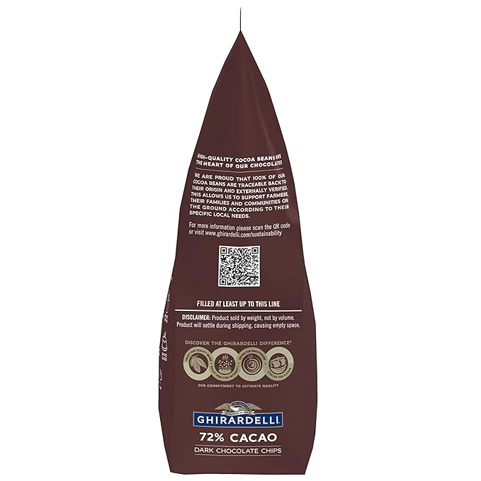 Ghirardelli Chocolate Company 72% Cacao Dark Chocolate Chips 5lb. Bag (Pack of 2)