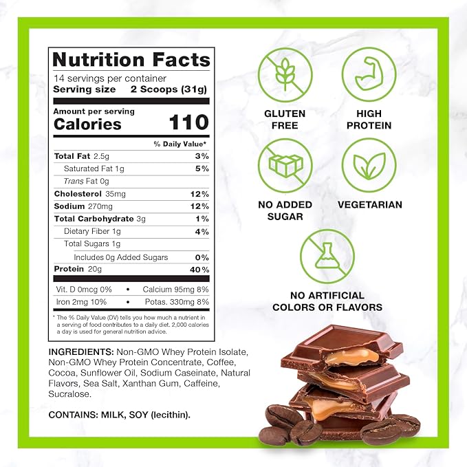 Chike Chocolate Caramel High Protein Iced Coffee 20 G Protein 2 Shots Espresso 1 G Sugar Keto Friendly and Gluten Free 14 Servings (14.8 Ounce)