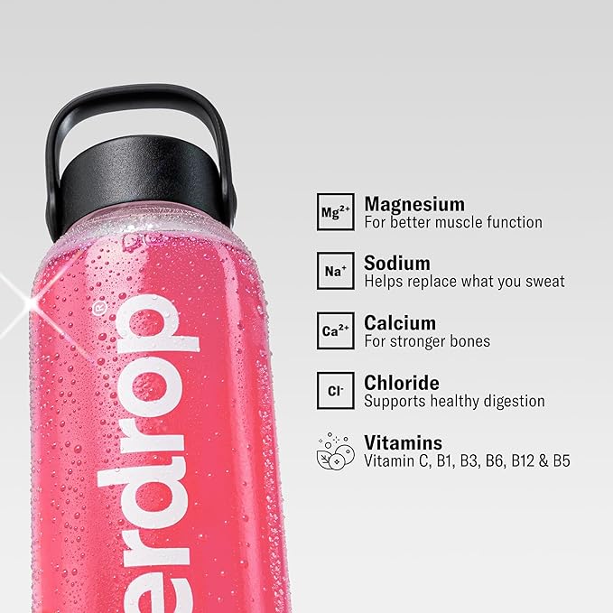 Waterdrop Microlyte Mix – Sugar-Free Electrolytes for Fitness &amp Hydration – 48 Drops with Magnesium Calcium Sodium + Zinc – Electrolyte Water Flavoring in Strawberry Grapefruit Berry &amp Lemo
