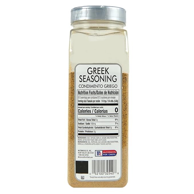 McCormick Culinary Greek Seasoning 23 oz - One 23 Ounce Container of Greek Seasoning Blend for Mediterranean Style Dishes Best with Salads Chicken Lamb Gyros Vegetables and More