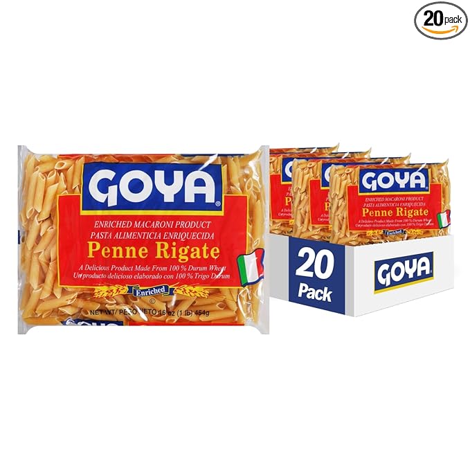 Goya Foods Penne Rigate Pasta 16-Ounce (Pack of 20)