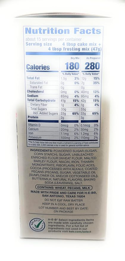 H‑E‑B Texas Sheet Cake &amp Frosting Chocolate Baking Mix 25oz - 2 boxes - Chocolate &amp Pecans
