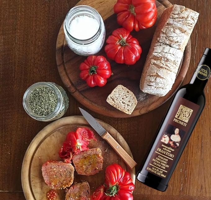 Pruneti Frantoio Organic Extra Virgin Olive Oil – Italian Olive Oil from Tuscany Italy 2025 Gold Award Winner – 500+ mg/kg High Polyphenols evoo – Cold pressed for Phenolic Shots &amp Finishing Use