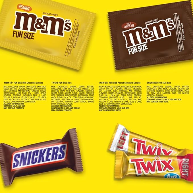 SNICKERS M&ampM'S &amp TWIX Fun Size Chocolate Candy Variety Mix 31.18-Ounce 55 Piece Bag