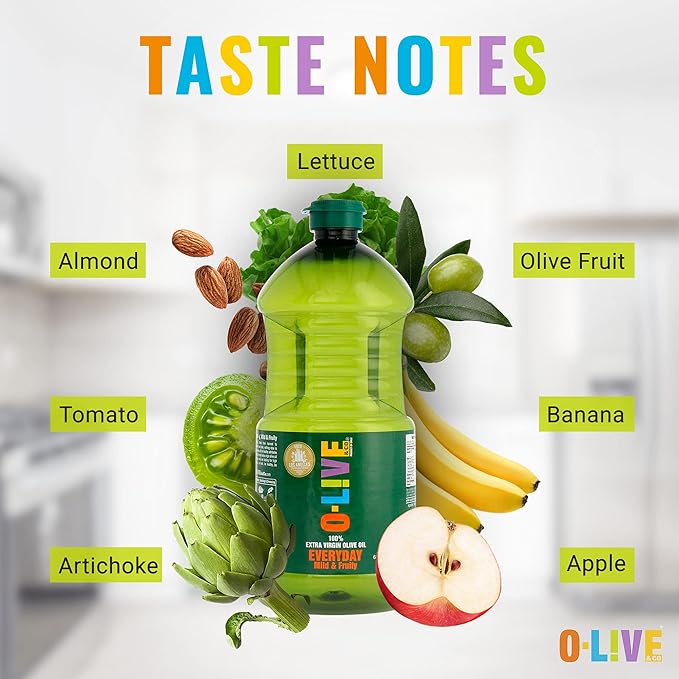 O-Live &amp Co. Extra Virgin Olive Oil First Cold Pressed Smooth &amp Fruity Estate Bottled Non-GMO Kosher Gluten-Free 66 fl oz (2L)