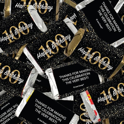 306 Pcs 100th Birthday Party Favors Milestone Elegant Assorted Wrapped Chocolate Miniatures and Milk Chocolate Gold Foil Ball Mix For Birthday Bulk Candy Candy Buffets Party Gifts DIY Favors &amp