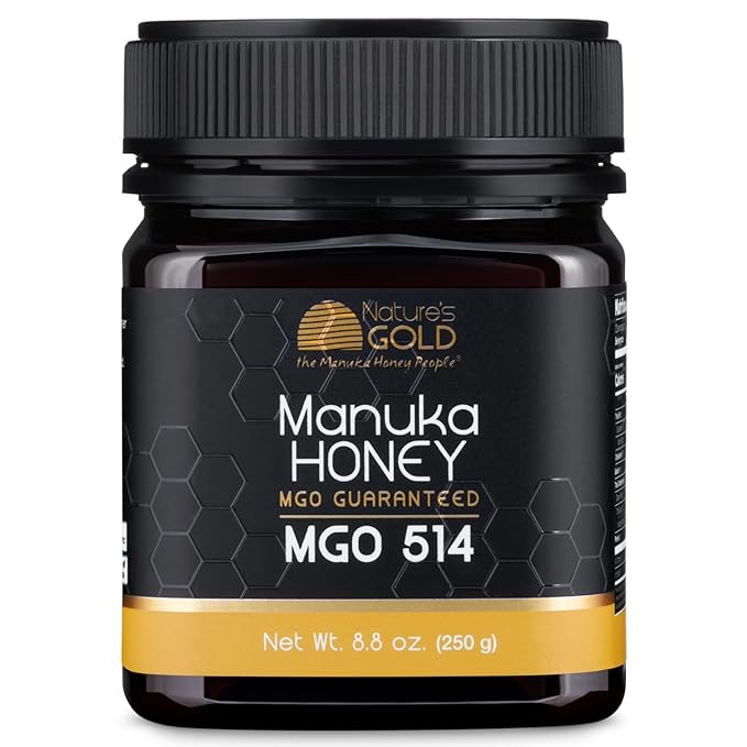Nature's Gold Raw Manuka Honey MGO 514+ | Authentic MGO Australian Honey Non-GMO 100% Pure Genuine Traceable from Hive to Home