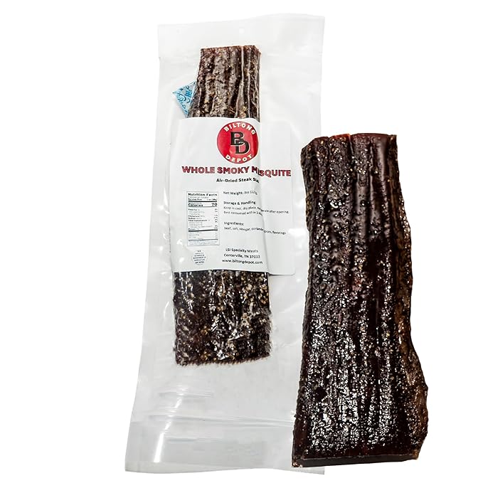 Biltong Depot Smoky Mesquite Beef Biltong Slab – 8oz | Air-Dried Beef Jerky Snack | High Protein | Zero Sugar | Keto &amp Paleo Friendly | Gluten Free | No Artificial Preservatives | No MSG