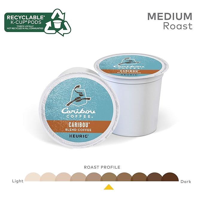 Caribou Coffee Caribou Blend Single-Serve Keurig K-Cup Pods Medium Roast Coffee 24 Count (Pack of 4)