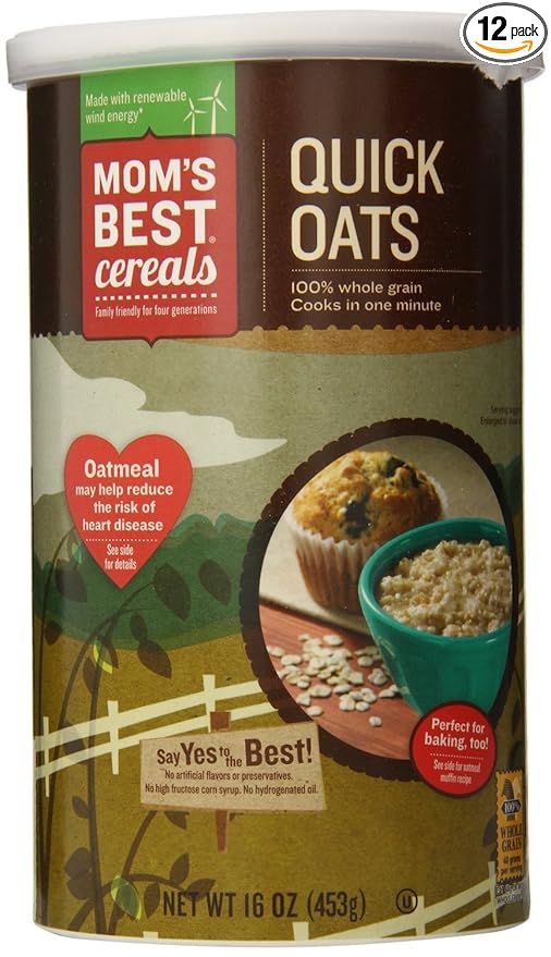 Mom's Best Oats Quick Whole Grain 16 oz (Pack of 12)