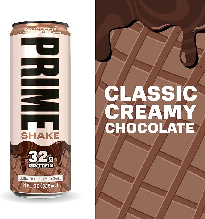 PRIME Shakes Chocolate 32g Protein Shake for Muscle Support &amp Recovery Ultra-Filtered Milk Lactose Free Low Sugar Low Calorie Ready to Drink 11 fl oz 12 Pack
