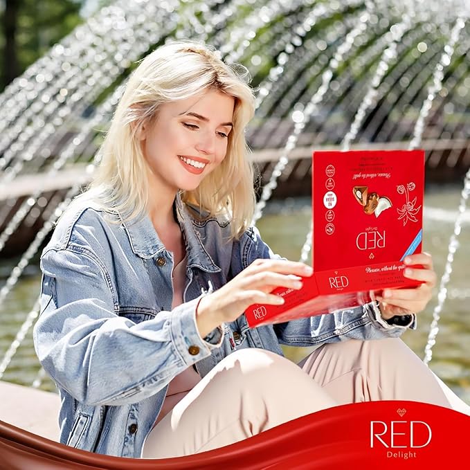 RED Delight®™ Milk Chocolate Diamond Truffles - with Coconut Filling (8 Boxes (4.66 OZ EACH) + 14 Plush Teddy Bear)
