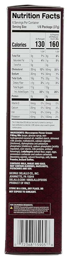 DeLallo Tiramisu Dessert Kit 7.8 Ounce (Pack of 10)