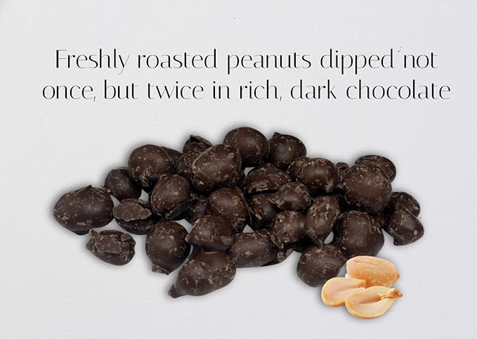 Goodland Farms Dark Chocolate Double Dipped Peanuts 2 Pounds - Wholesale Bulk Candy Dark Chocolate Covered Peanuts