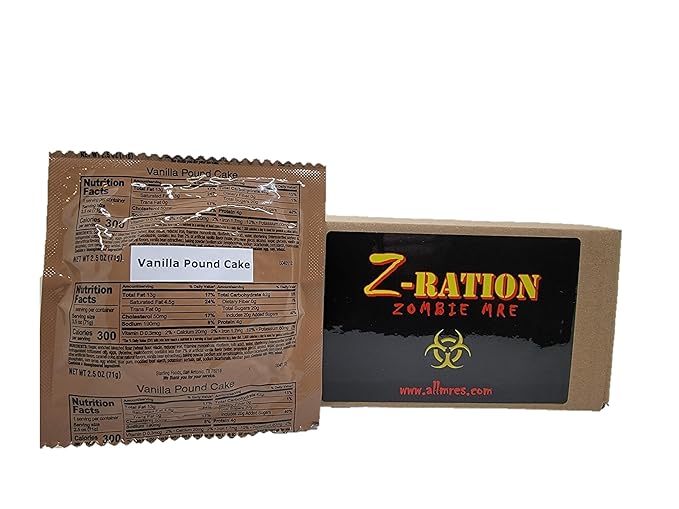 Z-Ration ALL MREs 12 pack MRE Desserts Fresh &amp Fast! (Vanilla Pound Cake)