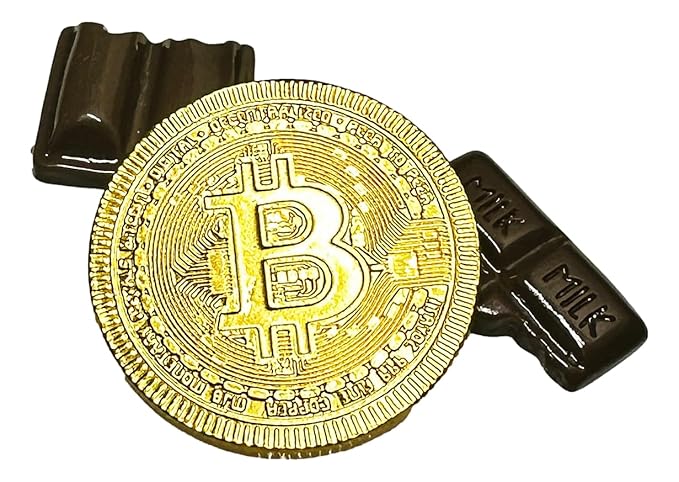 Bitcoin Chocolate Coins – 3 lb Bulk Box 240 Belgian Milk Chocolate Coins in Gold Foil – Kosher OUD Crush-Proof Packaging – Crypto Gift – Foiled Again!