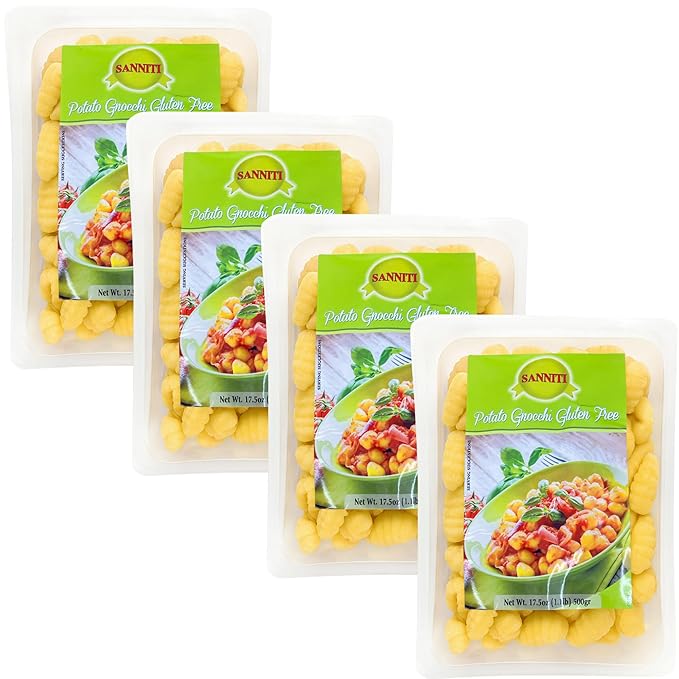 Sanniti Italian Gluten Free Potato Gnocchi 17.5 oz (500 g) (Pack of 4)