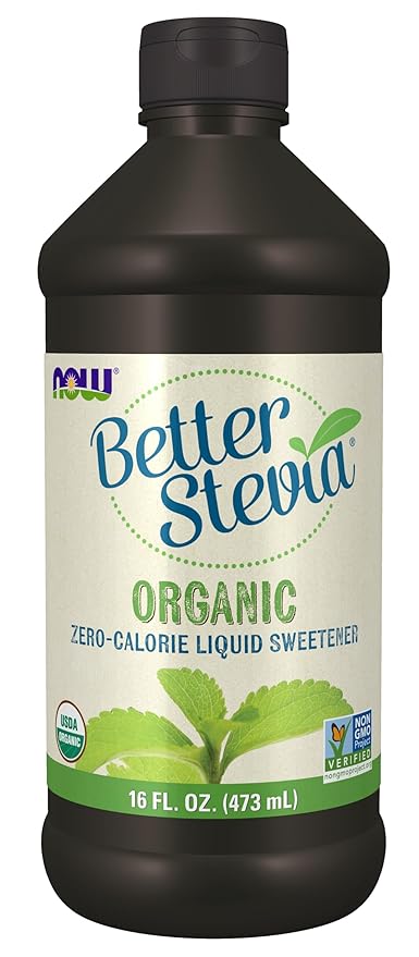 NOW Foods BetterStevia Organic Zero-Calorie Liquid Sweetener Keto Friendly Suitable for Diabetics No Erythritol 16-Ounce