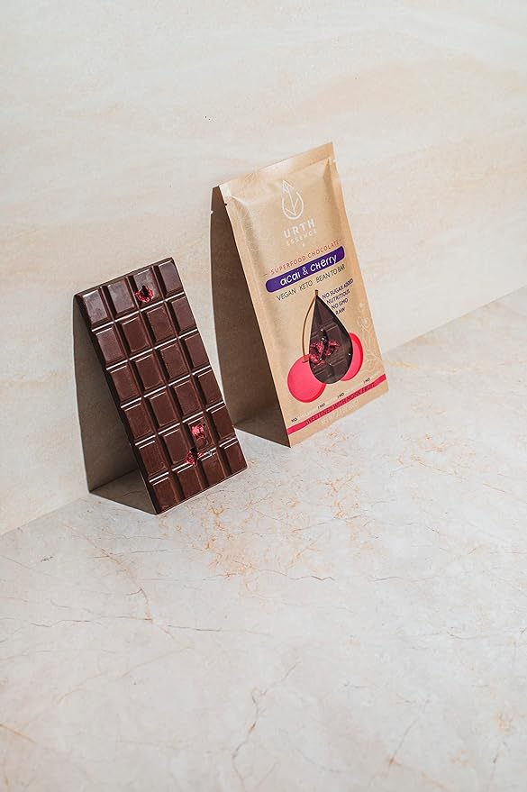 Urth Essence Sugar Free Chocolate Vegan Chocolate Bars | Keto Chocolate | Dairy Free Chocolate| Keto Friendly Food | Healthy Food Vegan Gifts| Organic Chocolate |Gluten Free Snacks (Dark Chocolate Aca