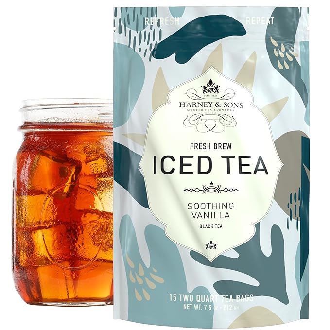 Harney &amp Sons Organic Vanilla Iced Tea Bags 15ctBrews up to 30 quarts of Iced Tea Refreshing Summer Iced Tea