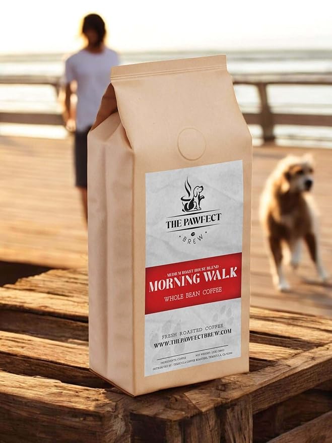 Dog Lover’s Coffee – Morning Walk Breakfast Blend by The Pawfect Brew | Medium Roast Ground Coffee 12 oz| Specialty-Grade Central &amp South American | 25% of profits donated to to Animal Rescue
