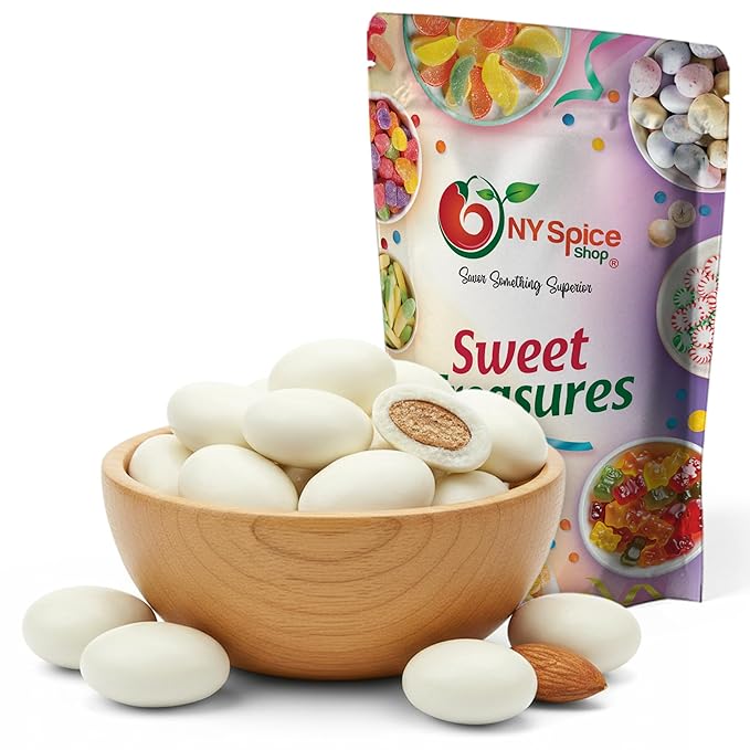 NY Spice Shop Yogurt Covered Almonds - 2 Pound Candy Coated Almond - Trail Mix Yogurt Almonds Sweet Nut Snacks - Gourmet Healthy Sweet Snacks for &amp Candy Buffet