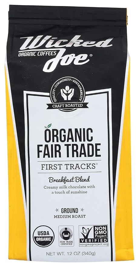 Wicked Joe Coffee Breakfast Blend Ground 12 oz Yellow