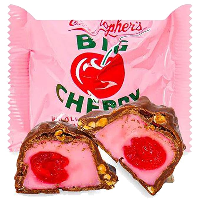 Big Cherry Chocolate Peanut Candy 1.34oz 12 Pack Packaged and Distributed by Casi Home