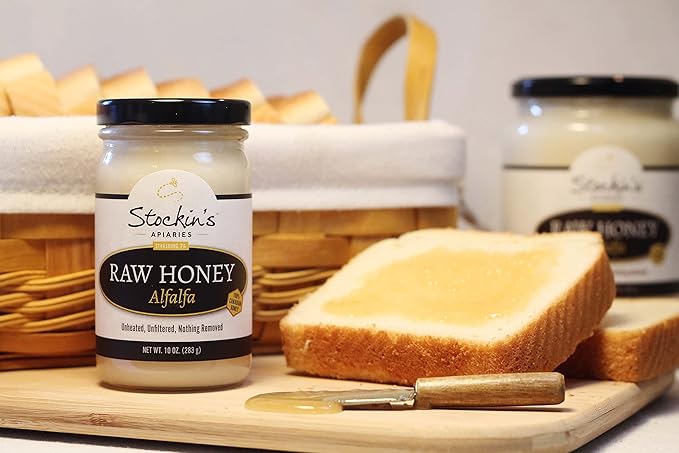 Stockin's Apiaries Raw Alfalfa Honey Unheated Unfiltered &amp Nutritious 10 Oz.