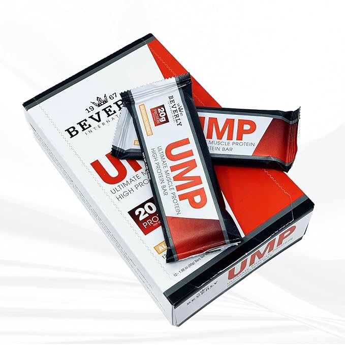 Beverly International UMP High Protein Bars - Almond Honey 20g of Protein 8g Fiber. All Natural Gourmet Ingredients. Soy Free Bar 12 Pack