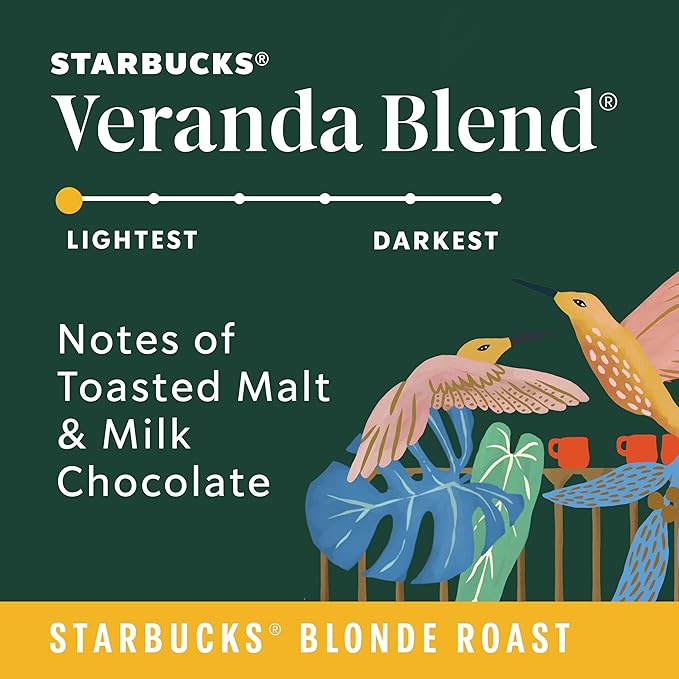 Starbucks Ground Coffee Starbucks Blonde Roast Coffee Veranda Blend 100% Arabica 1 bag (28 oz) (Pack of 2)