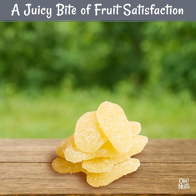 Oh! Nuts Ginger Candy - 4 lb - Dried Fruit Slices - with Crystallized Sugar Candied Coating - Dehydrated Fruit Bites - Packed in New York Zip-Seal Bag for Exceptional Freshness
