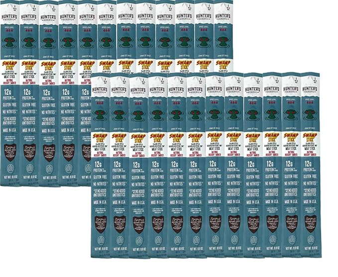 Hunter's Reserve - Exotic Meat Trail Sticks - Adventure You Can Taste - Wild Game Jerky Sticks (ALLIGATOR SWAMP STICK 24 CT)