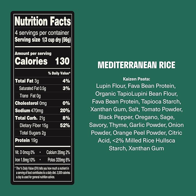 Kaizen Low Carb Keto Rice Variety Pack - High Protein (20g) Keto Friendly Gluten-Free Plant-Based Made with High Fiber Lupin Flour - 8 ounces (Pack of 3)