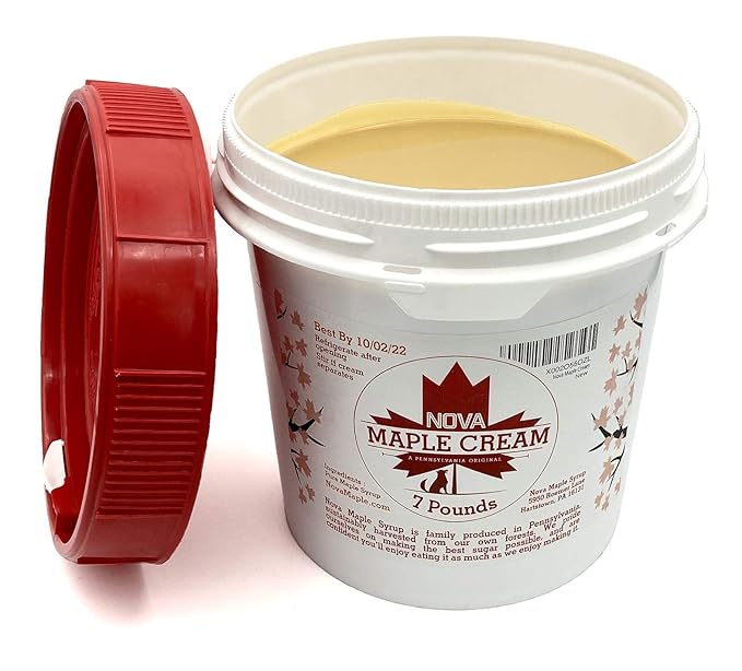 Nova Maple Cream - Pure Grade-A Maple Cream Butter Spread (7 Pounds)