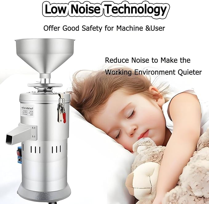1100W High Efficiency Peanut Butter Maker 2850r/min Multifunctional Nut Butter Grinder &amp Sesame Paste Machine Easy to Clean Quiet Operation 15Kg/H for Home Kitchen Use