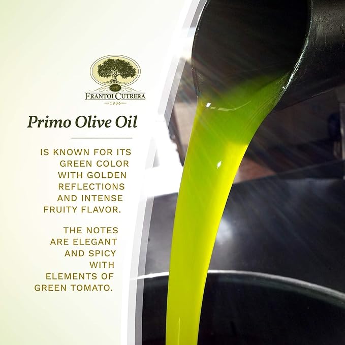 Frantoi Cutrera Primo Cold Extracted Italian Extra Virgin Olive Oil Cold Pressed Polyphenol Rich Olive Oil Authentic Certified DOP Sicilian EVOO Imported From Italy 25.4 fl oz (Pack of 1)