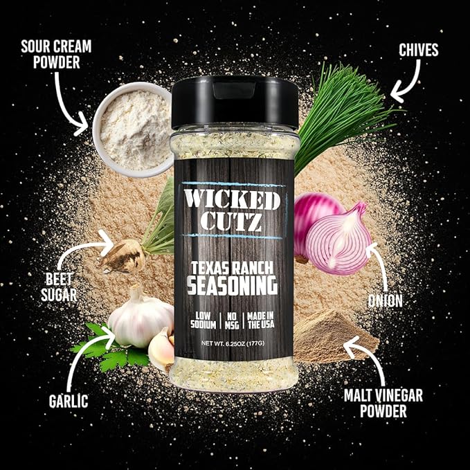 Wicked Cutz Sampler Grill Seasoning Set 5 Pack of Flavored Grilling Spices Jerky Seasoning Low Sodium &amp No MSG Spices &amp Seasonings